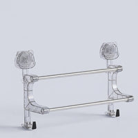 Closet and Bathroom Towel Bar with Hanging Rack, Stainless Steel Double Bar Wall Mounted Design for Apartment Living
