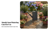 Watering Can with Sprinkler Rose Traditional Watering Can with Rose Head Galvanized Garden Tool for Gardeners