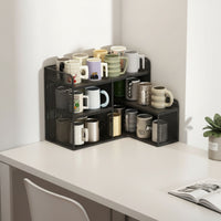 Space-Saving Corner Mug Organizer Compact Countertop Mug Organizer Sturdy Corner Storage Rack Multifunctional for Kitchen