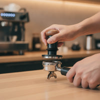 Impact-Style Manual Coffee Tamper Adjustable Tamper with Wood Handle Precision for Home Baristas