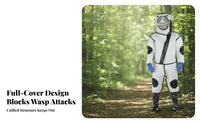 Reinforced Overall One-Piece Hooded Beekeeper Overall Full-Body Coverage Mesh Face Suit for Beekeepers