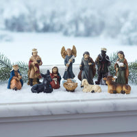 10 Pieces Miniature Nativity Set Painted Christmas Nativity Set Multicolor