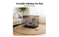 Easy to Clean Dog Kennel Double Door Design Dog Crate with Removable Tray Secure Latch Lock Pet Housing Rust-Resistant for Small Dogs, Young Dogs, Outdoor, Training