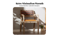 Upholstered Vrear Chair Retro design Dining Seat sturdy Wood Legs for Cafe Owners