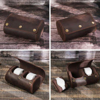 Vintage Watch Roll Leather Watch Travel Case Compact Storage Safeguarding for Business Trips