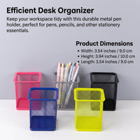 Desk Organizer for Study Table, Metal Mesh Pencil Holder for Lightweight Desktop Pen Organiser, Colorful Storage Solution