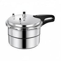 Gas and Induction Compatible Stovetop Pressure Cooker Thickened Base Commercial Pressure Cooker Heavy-Duty Construction Large Capacity Cooking Pot Multiple Safety Features for Chefs, Families, Restaurant, Cafeteria