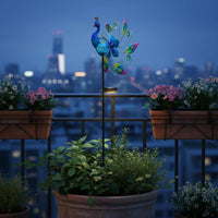 Solar Peacock Stake Translucent Globe Outdoor Decor Iron for Courtyard
