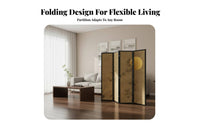 Foldable Multi-Panel Partition Traditional Chinese Aesthetic Oriental Art Panel Set Movable Folding Screen Bamboo and Landscape pattern for Interior Decorators, Studio Apartment Dwellers, Restaurant Owners, Bedroom, Dressing Area, Home away fromice