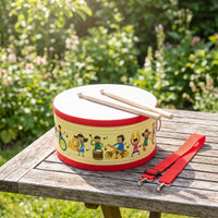 Children's Drum with Mallet and Carrying Strap Double-Sided Drum with Shoulder Strap Small Percussion Instrument for Kids, Beginners, Classroom, Home