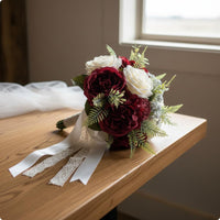Bridal Hand Arrangement Photo Prop Wedding Hand Arrangement Lace Ribbon