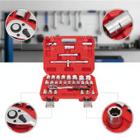 Chrome-Vanadium Ratchet Wrench Tool Kit Portable Socket Wrench Set with Case Long-Lasting Mechanics Tool Set Precision for Auto Repair, Roadside Emergencies
