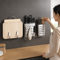 Drill-free Spice Rack Kitchen, Brushed Wall Shelf, Rustproof Kitchen Organizer, Space-saving for Hobby Cooks