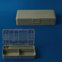 Hard Plastic Measuring Tackle Box Smoky Lid Slim-Profile Tackle Box Easy to Clean Divided Storage Container Transparent Design