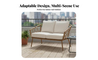 4 Pieces Nordic design 4-Piece Wicker Seating Group Waterproof 4-Piece Rattan Sofa Set Minimalist Design Outdoor Furniture Weather withstandant for Homeowners, Families, Adults, Patio, Garden, Balcony, rearyard