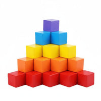 Learn Through Play Wooden Cube Blocks Brain-Stimulating Solid Geometry Blocks Long-Lasting Construction Math Counting Cubes Develops Fine Movement Skills for Children, Preschoolers, Toddlers, School, Classroom, Daycare