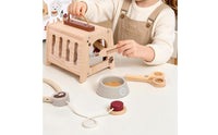 Imaginative Wooden Vet Kit with Carrier Portable Pet Care Set with Feeding and Grooming Accessories Open-Ended Veterinary Set with Soft Toy Animals Child-Led-Style for Toddlers