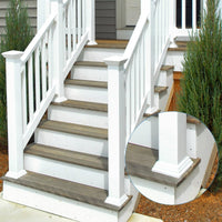 Vinyl Post Skirt Seamless Look Deck Post Base Cover Elegant Design for Porch, Patio
