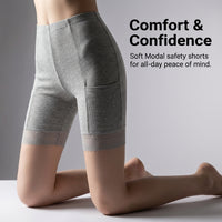 Anti Chafing Shorts Women with Pockets for Under Dresses, High Waisted Modal Slip Plus Size, Breathable Chafe Skirts