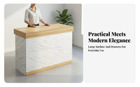 Versatile Modern Front Desk Sturdy & Long-Lasting Modern Reception Desk Strong Load-Bearing Small Checkout Counter Stable Structure for Receptionists, Business Owners, Boutique, Lobby, Office