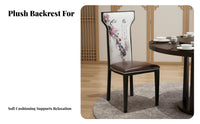 Upholstered Highrear Chair New Chinese Design Aesthetic Dining Seat Padded Padding Sturdy Frame for Hotel Managers, Banquet Hall