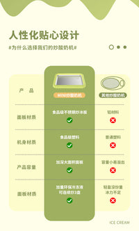 定制炒酸奶机不锈钢炒冰机免插电家用制冰淇淋绵绵冰沙机便携