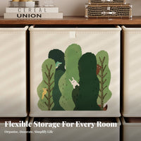 Foldable Cube Box Stackable Collapsible textile container With Handle for Living Room