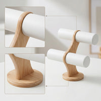 Bracelet Display Stand Two-Tier Bangle Organizer Wooden Jewelry Display Stand for Scrunchie Hair Ties