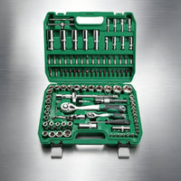 Socket Set with Case Automotive Mechanics Tool Kit Portable Socket Set with Ratchets for Home Mechanics, Garage, Roadside Emergency