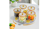 6 Pieces Rotating Seasoning Jar Set Airtight Lids for Pantry Organization