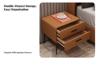 Single-Drawer End Table Cream aesthetic Nightstand Rounded Corners for Students