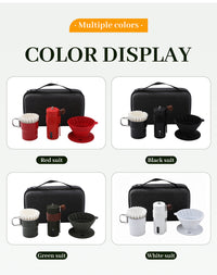 Portable Outdoor Hand Brew Coffee Set with Manual Grinder and Folding Cup