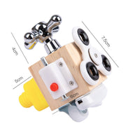 Improves Hand-Eye Coordination Educational Learning Toy Learn Through Play Fine Movement Skills Toy Multi-Functional Design Wooden Busy Block for Toddlers, Preschoolers