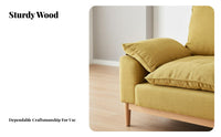 Nordic Design 3-Seater Wooden Frame Sofa Modern Minimalist aesthetic 3-Seater Deep-Seat Settee Removable and cleanable Cover Couch Easy to Clean for Apartment Dwellers, Families, Homeowners, Home, Lounge Area, Office