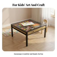 Kids Crafting Table and Chair Set Multifunctional Design Children's Crafting Table with Storage Sturdy Structure children's Craft Desk with Storage