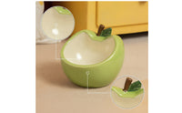Apple Shaped Pet Bowl Whisker-Friendly Ceramic Cat Dish Cute for Indoor, Cats