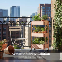 Triple-Decker Rolling floral Rack sturdy Construction Plant Stand Minimalist & appearance