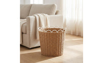 Round Handwoven Basket Rim Paper Rope Basket Decorative