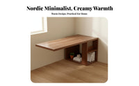L-shaped Desk Bookshelf Multi-functional Corner Computer Desk Study Table Storage Cabinet with Solid Wood Board Suitable for Students Professionals Dorm Room Home Workspace