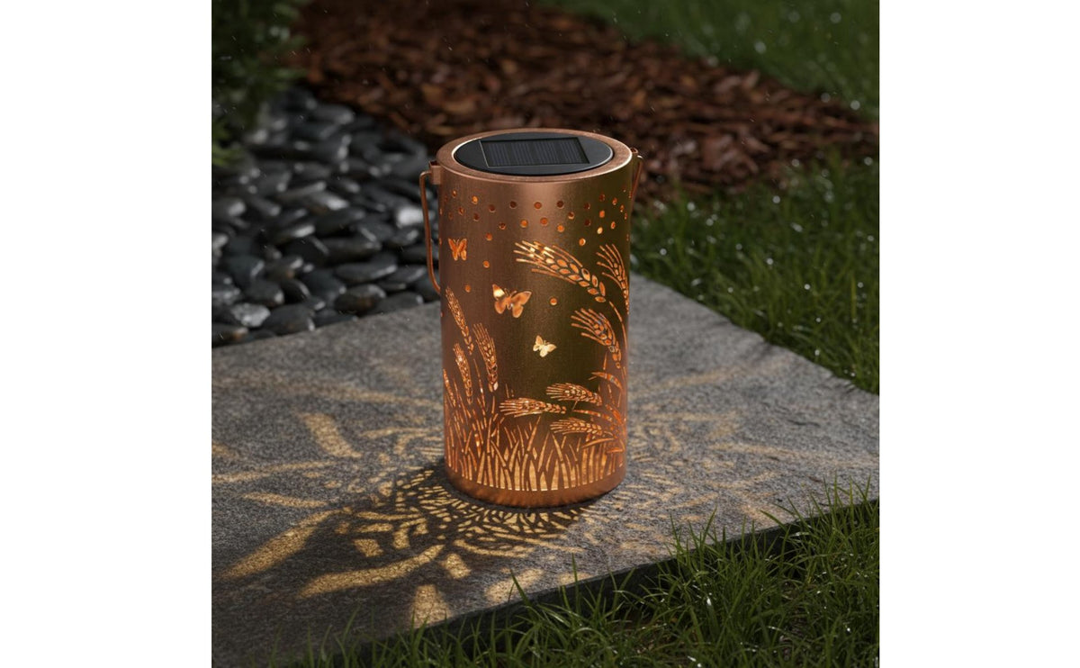 Solar Hanging Garden Light Waterproof Hollow-out Projection Lantern for Pathway