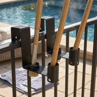 2 Pieces Pool Fence Hook Easy to Install Pool Pole Hanger Space Saving