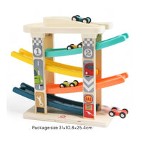 Smooth PP Plastic Multi-Level Racetrack Playset Traffic Graphics Ramp Structure Track Set Vertical Support Columns Curved Car Track Set Pretend Play