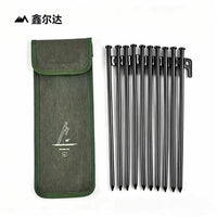 Outdoor Tent Ground Nails - Thickened, Long, High-Strength Iron Stakes with Storage Bag