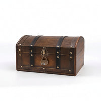 Wooden Treasure Chest with Arched Lid Rustic Wooden Treasure Chest with Locking Latch Arched Storage Box for Collectors