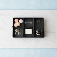Silicone Tray Non Slip Divided Storage Tray Heat Resistant Silicone Base Organizer Bin for Washroom, Vanity, Living Room