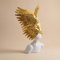 Angel Wing Sculpture Lustrous Sculpture with Gold Finish Luxe for Entryway