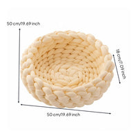 Chunky Knit Cat Bed Handcrafted Look Crochet Pet Resting Place Vegan Woven Cat Nest for Cats, Indoor