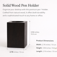 Desk Organizer for Writing Wooden Pen Holder Desktop Storage, Stationery for Students, Vintage Finish, 7x7x10cm Beech