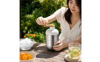 Stainless Steel Hand Crank Ice Shaver Detachable Manual Ice Shaver Non-Electric Kitchen Appliance Portable for Home Cooks, Dorm Room, Camping