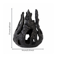 Abstract Sculpture Sculptural Metal Sculpture with Hollow Form Textured Desktop Ornament for Living Room, Entryway